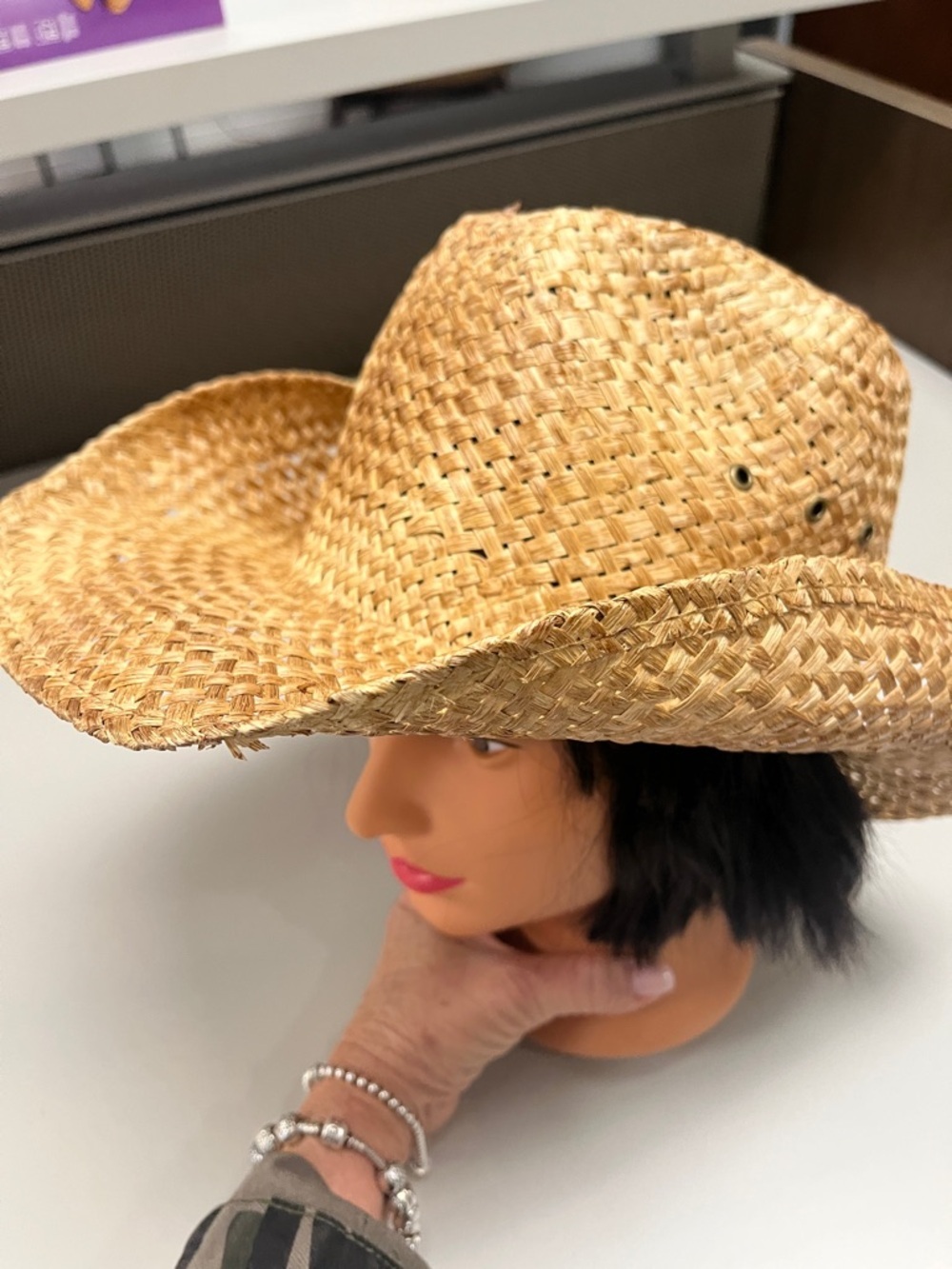 Peter Grimm Straw Cowboy Hat - Natural Tan